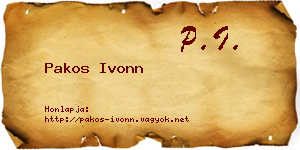 Pakos Ivonn névjegykártya